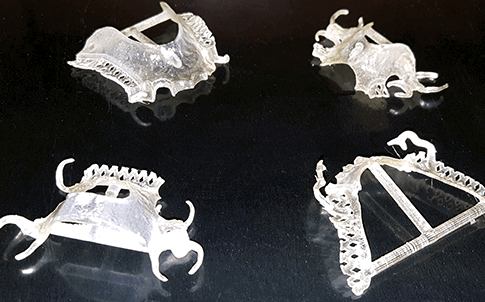 Ejemplos de estructuras para prótesis parciales impresas en 3D por Biogenic.