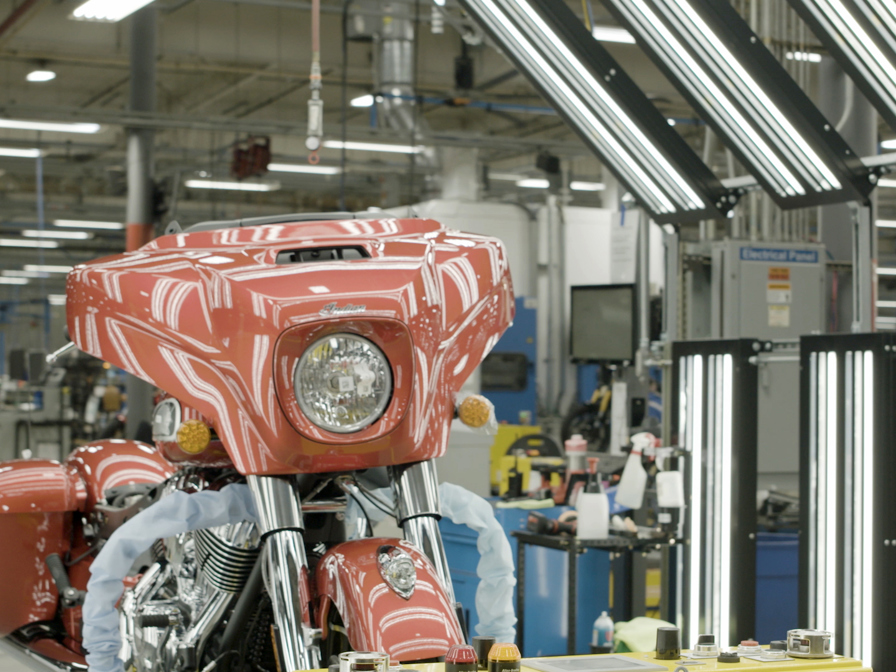 Motorcycle in plant being built