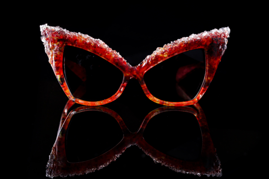 Sunglasses inspires by fire front view