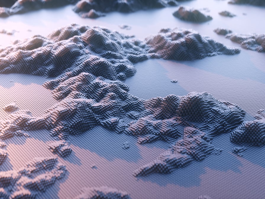 3d printed closeup of terrain