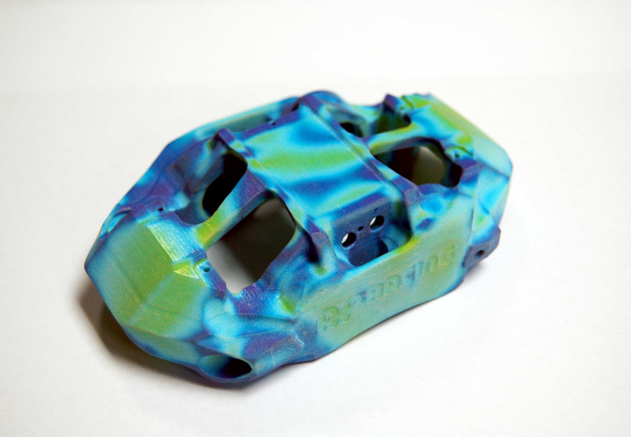 Digital FEA plot of caliper model.