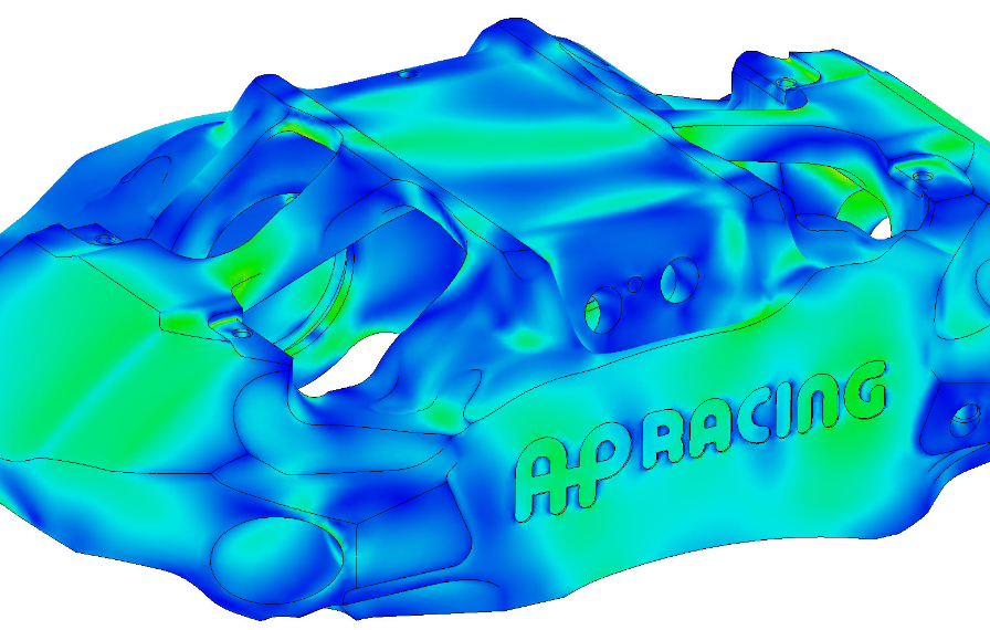 Digital FEA plot of caliper model.