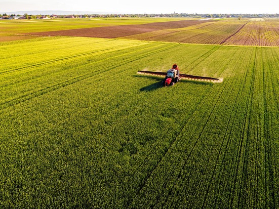 Tractor in field