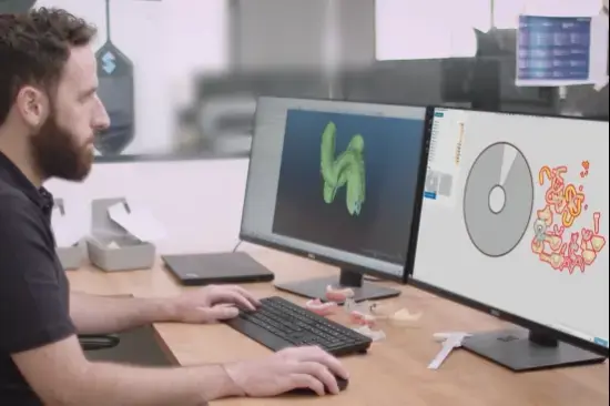 tecnico-di-laboratorio-di-un-laboratorio-odontoiatrico-che-realizza-un-portimpronta-dentale-con-GrabCAD