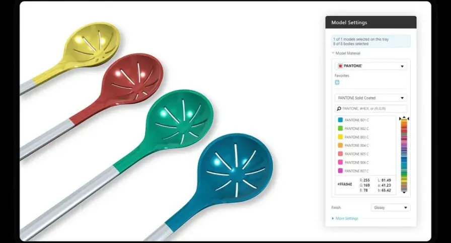 full color 3d printing pantone match