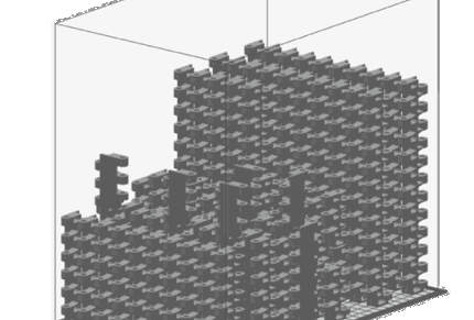 All 75 parts were printed in a single 10-hour built at a density of 11%.
