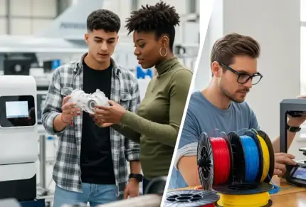 man working with 3d printed parts aerospace 3d printed parts