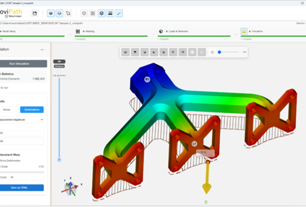 NoviNeer simulation results with displacement