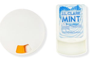 J.L. Clark 3D printed caffeine pouch containers.