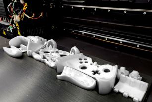 A collection of 3D printed controllers using Stratasys PolyJet technology