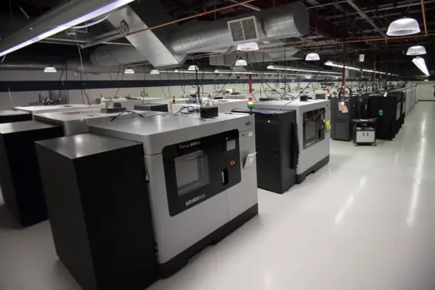 Overhead shot of Stratasys Direct manufacturing floor