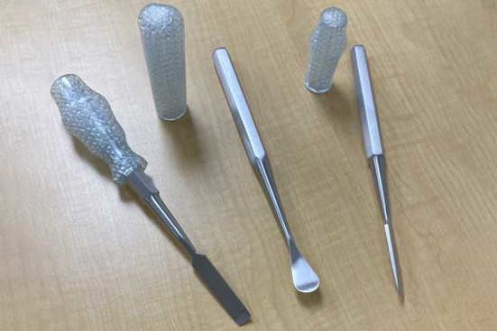 Somos BioClear Surgical Tool Grips 3D Printed at Stratasys Direct