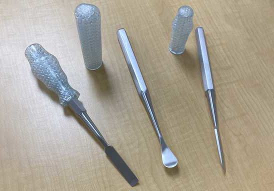 Somos BioClear Surgical Tool Grips 3D Printed at Stratasys Direct