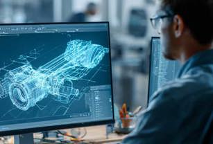 CAD design for 3D printing on computer monitor