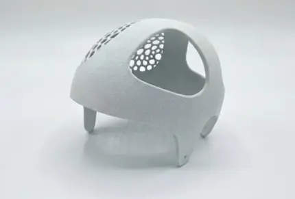 White baby helmet medical wearable from 3d printed MJF PA12-W