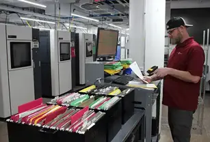 Man scaning documents showing the high traceability standards at Stratasys Direct