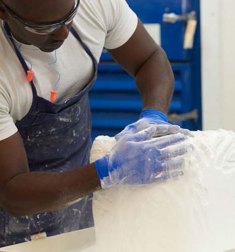 3D parts removed from cake block