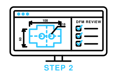 Stratasys Direct Drone component manufacturing icon step 2 DFM engineering review